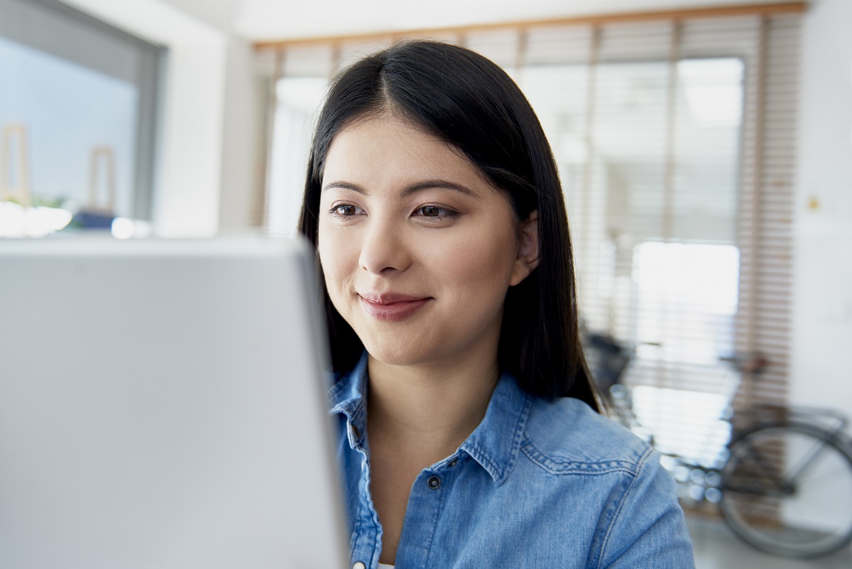 Asian woman working in the office